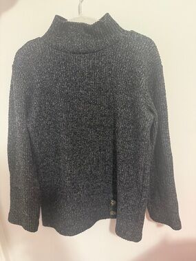 Zara Dark Charcoal Ribbed Turtleneck Sweater